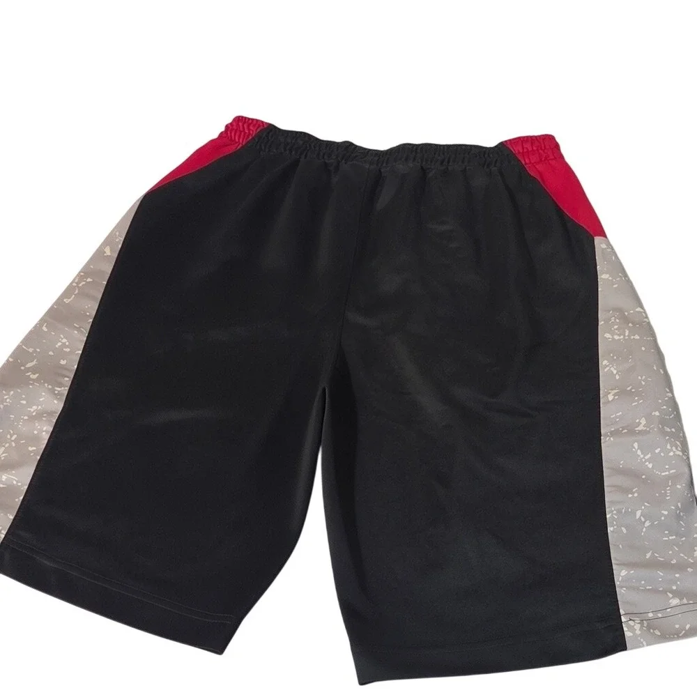 Jordan Basketball Shorts Mens Large Black Red Grey Cement Print Jumpman Mesh L